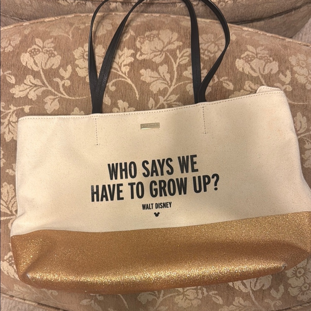 Disney Gold and Cream Tote Bag with Elegant Design